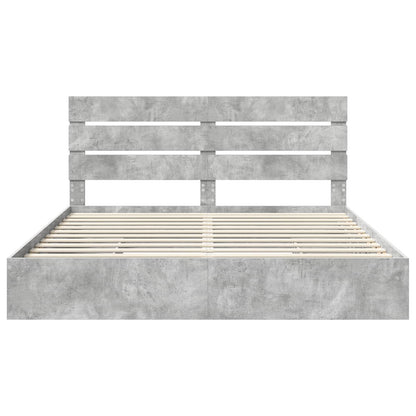 vidaXL Aufbewahrungsbett Beton Grau 180 x 200 cm Holzwerkstoff