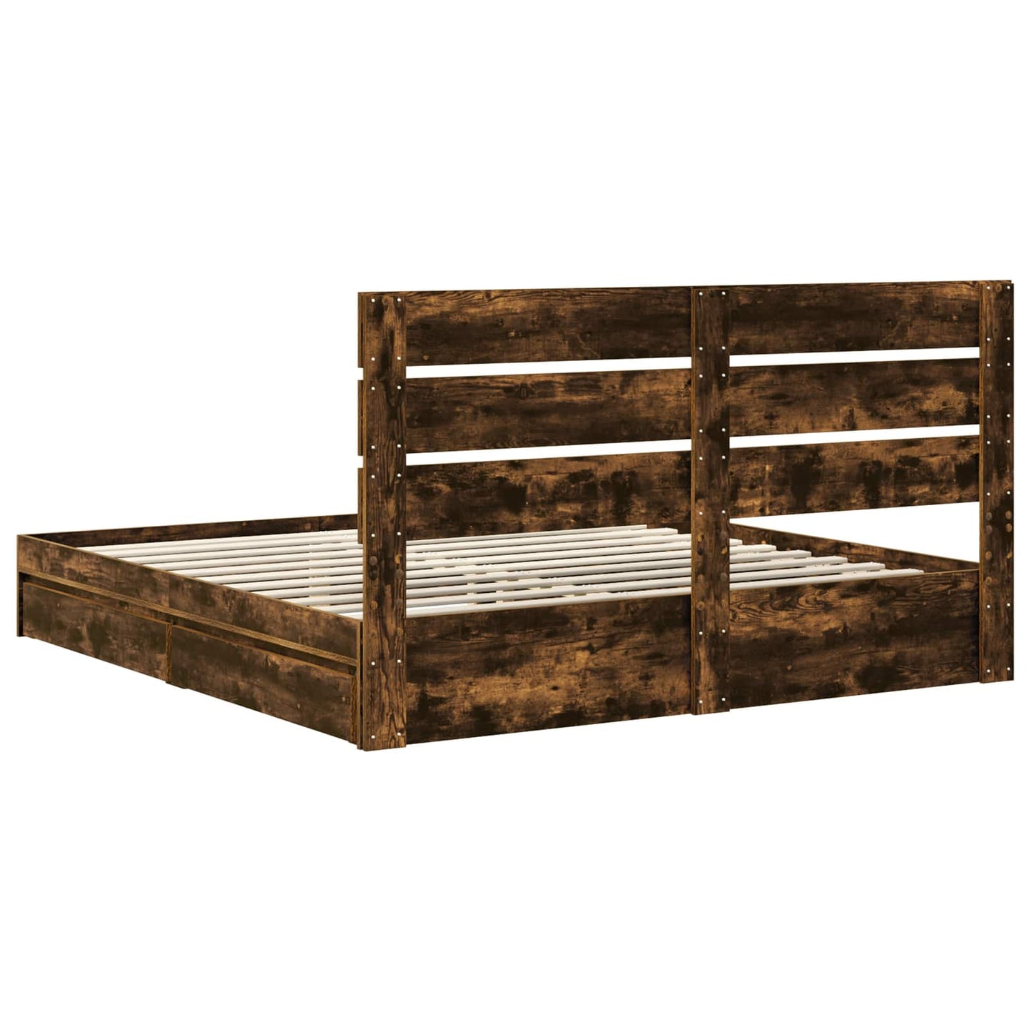 vidaXL Aufbewahrungsbett Geräucherte Eiche 180 x 200 cm Holzwerkstoff