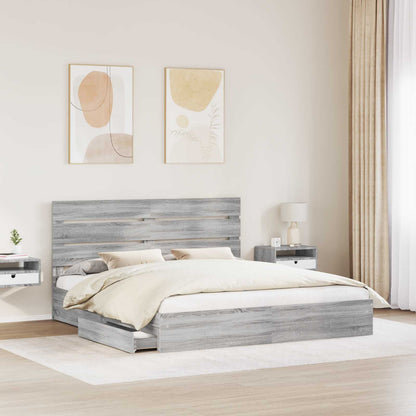 vidaXL Aufbewahrungsbett Graues Sonoma 180 x 200 cm Holzwerkstoff