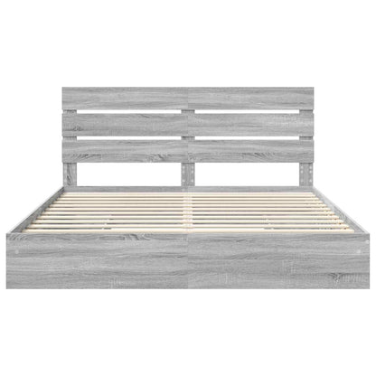 vidaXL Aufbewahrungsbett Graues Sonoma 180 x 200 cm Holzwerkstoff