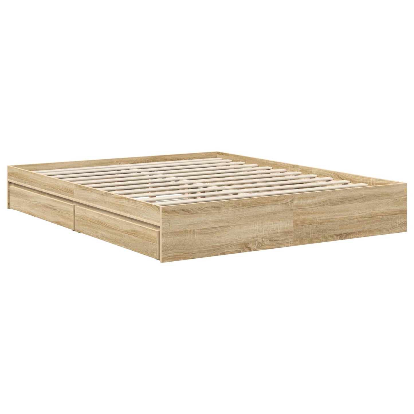 vidaXL Aufbewahrungsbett Sonoma-Eiche 160 x 200 cm Holzwerkstoff