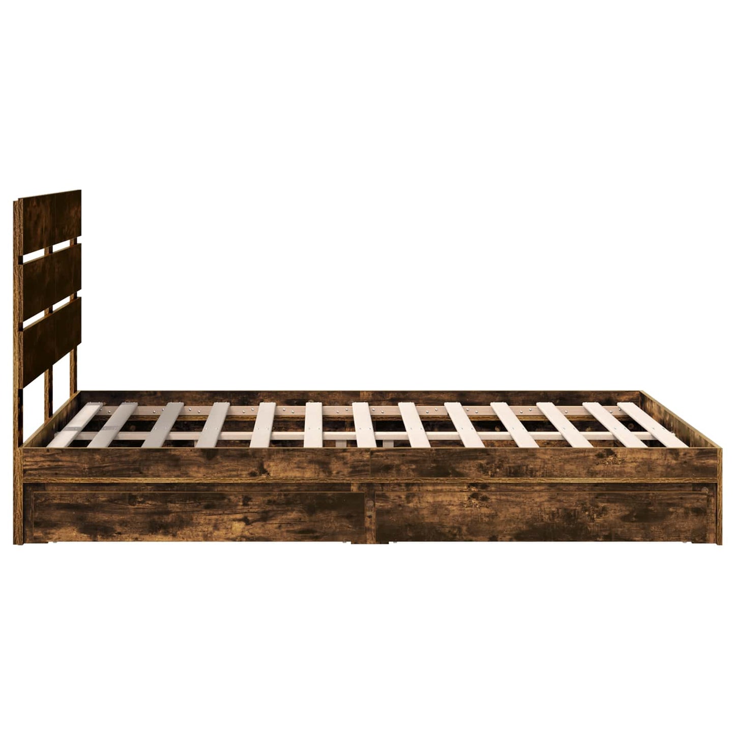 vidaXL Aufbewahrungsbett Geräucherte Eiche 160 x 200 cm Holzwerkstoff