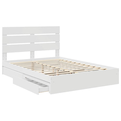 vidaXL Aufbewahrungsbett mit Kopfteil Weiß 150 x 200 cm Holzwerkstoff