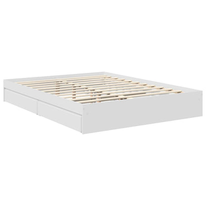 vidaXL Aufbewahrungsbett mit Kopfteil Weiß 150 x 200 cm Holzwerkstoff