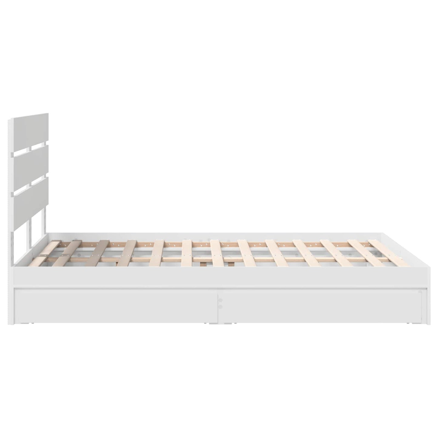 vidaXL Aufbewahrungsbett mit Kopfteil Weiß 150 x 200 cm Holzwerkstoff
