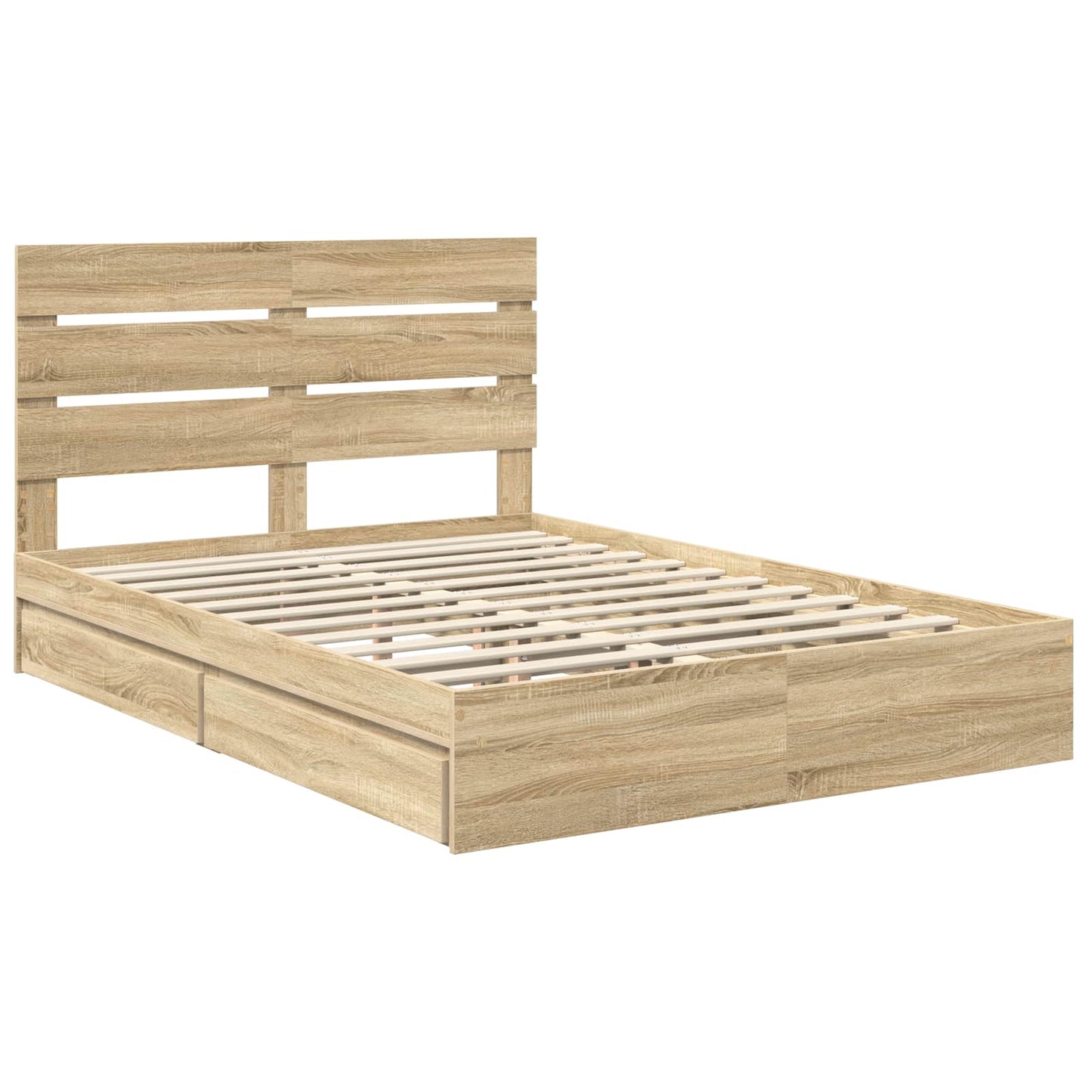vidaXL Aufbewahrungsbett Sonoma-Eiche 150 x 200 cm Holzwerkstoff