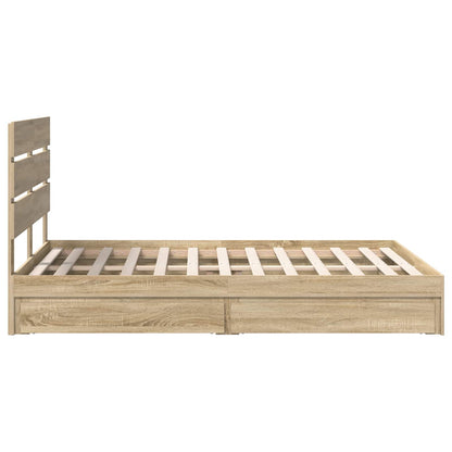 vidaXL Aufbewahrungsbett Sonoma-Eiche 150 x 200 cm Holzwerkstoff