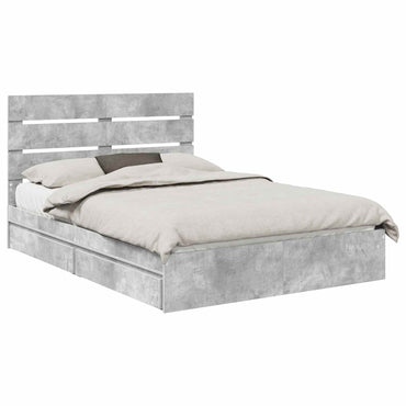 vidaXL Aufbewahrungsbett Beton Grau 150 x 200 cm Holzwerkstoff