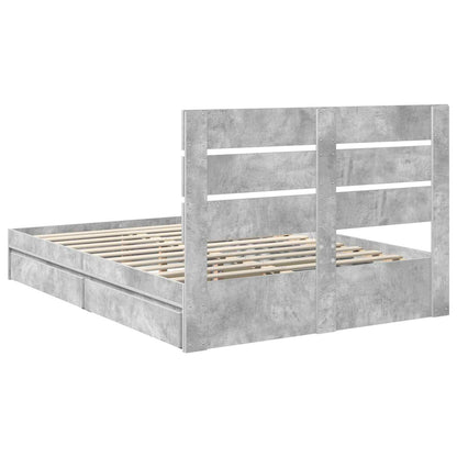 vidaXL Aufbewahrungsbett Beton Grau 150 x 200 cm Holzwerkstoff