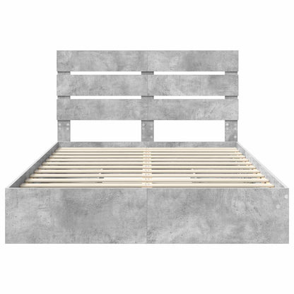 vidaXL Aufbewahrungsbett Beton Grau 150 x 200 cm Holzwerkstoff