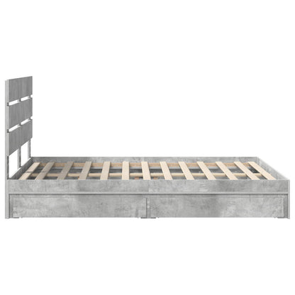 vidaXL Aufbewahrungsbett Beton Grau 150 x 200 cm Holzwerkstoff