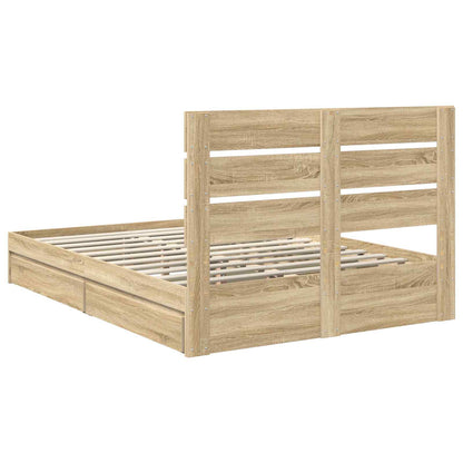 vidaXL Aufbewahrungsbett Sonoma-Eiche 140 x 190 cm Holzwerkstoff