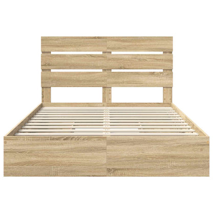 vidaXL Aufbewahrungsbett Sonoma-Eiche 140 x 190 cm Holzwerkstoff