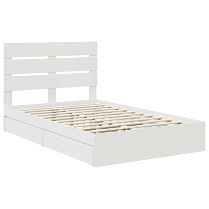 vidaXL Aufbewahrungsbett mit Kopfteil Weiß 135 x 190 cm Holzwerkstoff