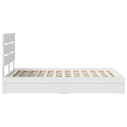 vidaXL Aufbewahrungsbett mit Kopfteil Weiß 135 x 190 cm Holzwerkstoff