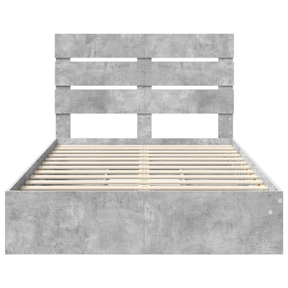 vidaXL Lit de rangement gris béton 135 x 190 cm Aggloméré