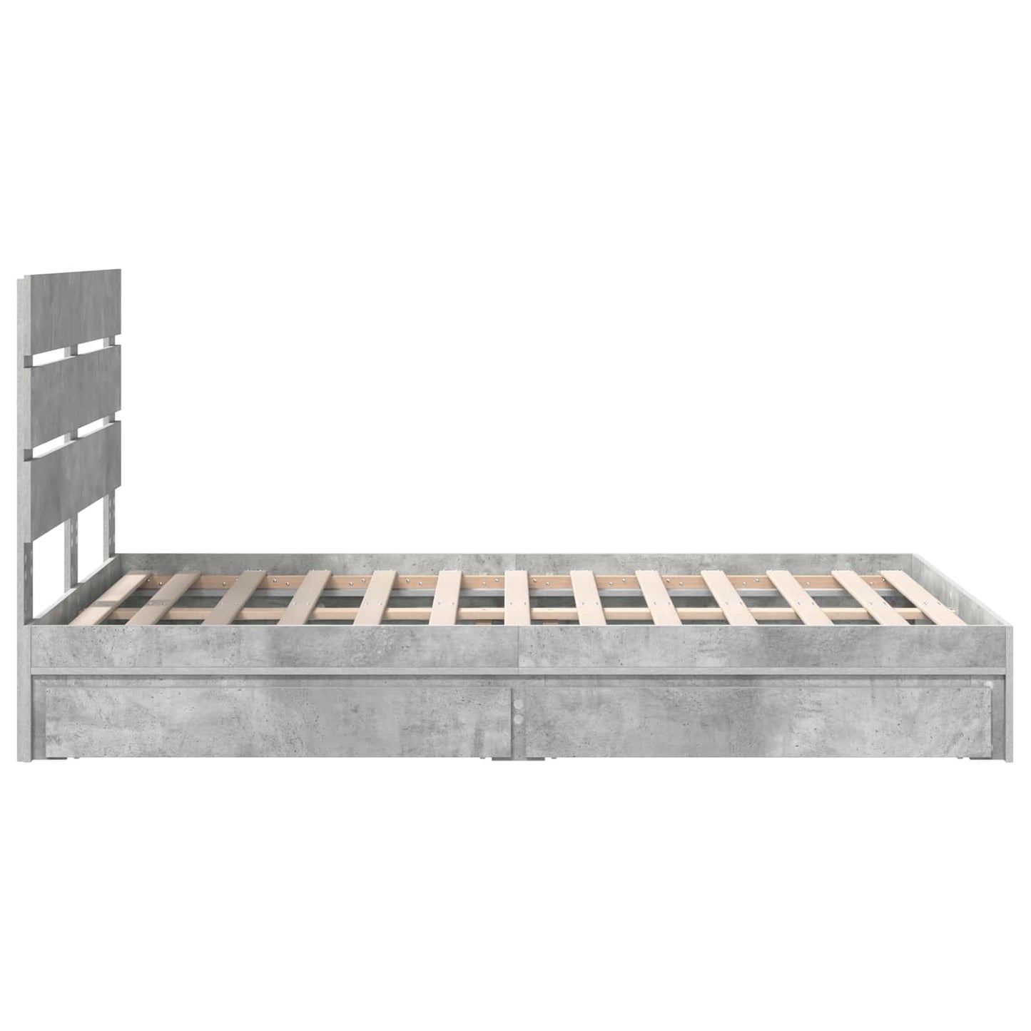 vidaXL Lit de rangement gris béton 135 x 190 cm Aggloméré
