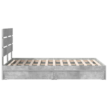 vidaXL Lit de rangement gris béton 135 x 190 cm Aggloméré