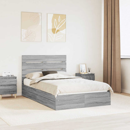 vidaXL Aufbewahrungsbett Graues Sonoma 135 x 190 cm Holzwerkstoff