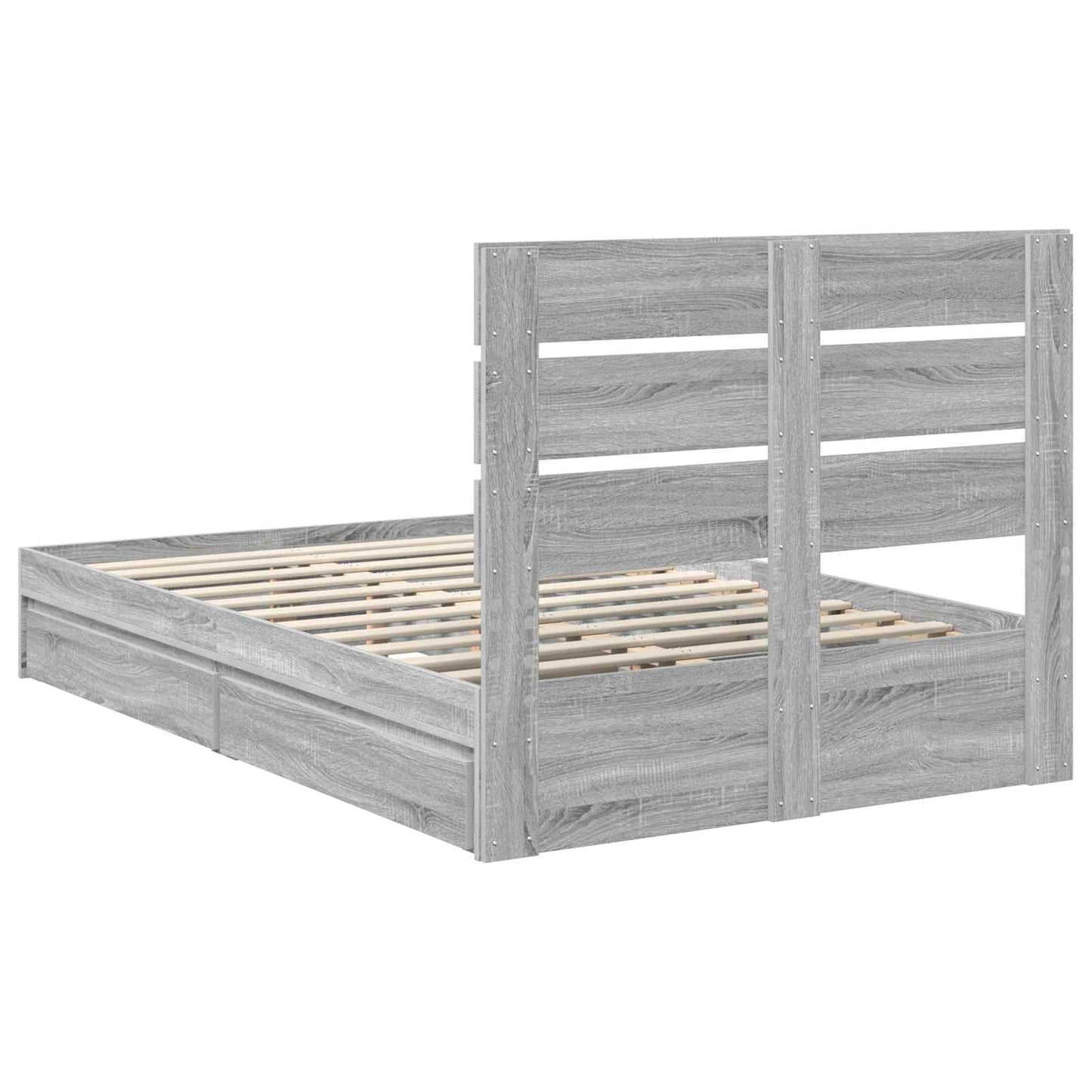 vidaXL Aufbewahrungsbett Graues Sonoma 135 x 190 cm Holzwerkstoff