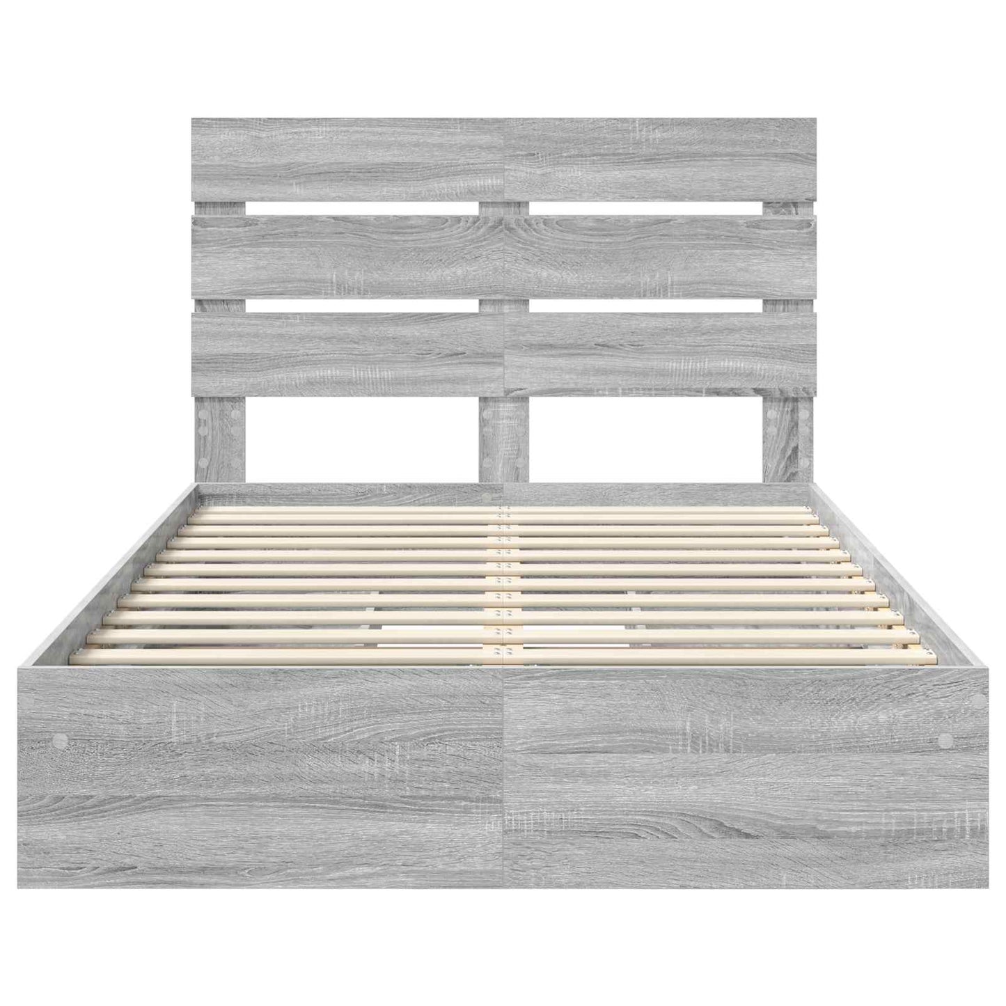 vidaXL Aufbewahrungsbett Graues Sonoma 135 x 190 cm Holzwerkstoff