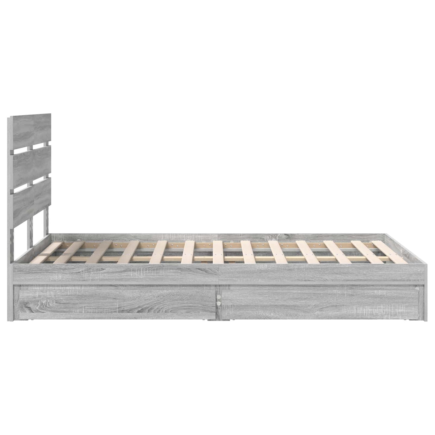 vidaXL Aufbewahrungsbett Graues Sonoma 135 x 190 cm Holzwerkstoff