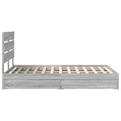vidaXL Aufbewahrungsbett Graues Sonoma 135 x 190 cm Holzwerkstoff