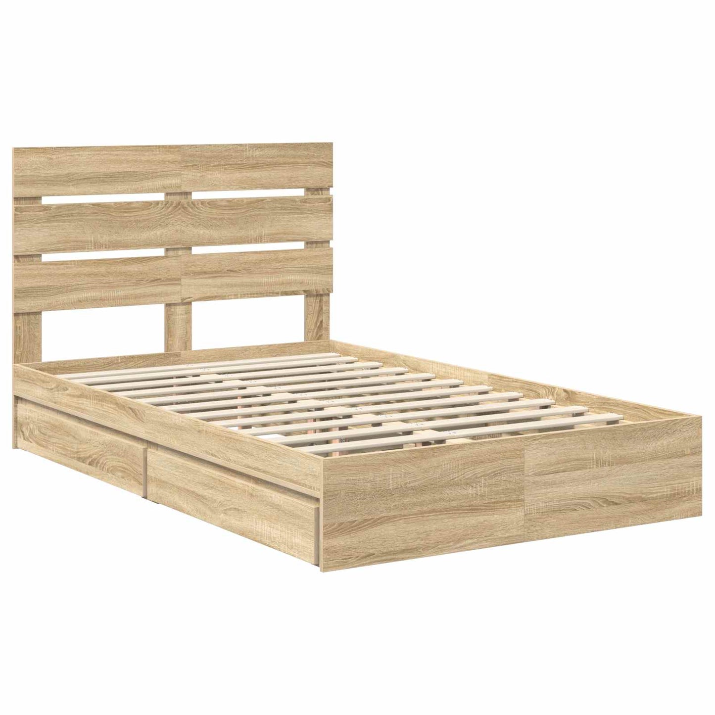 vidaXL Aufbewahrungsbett Sonoma-Eiche 120 x 200 cm Holzwerkstoff