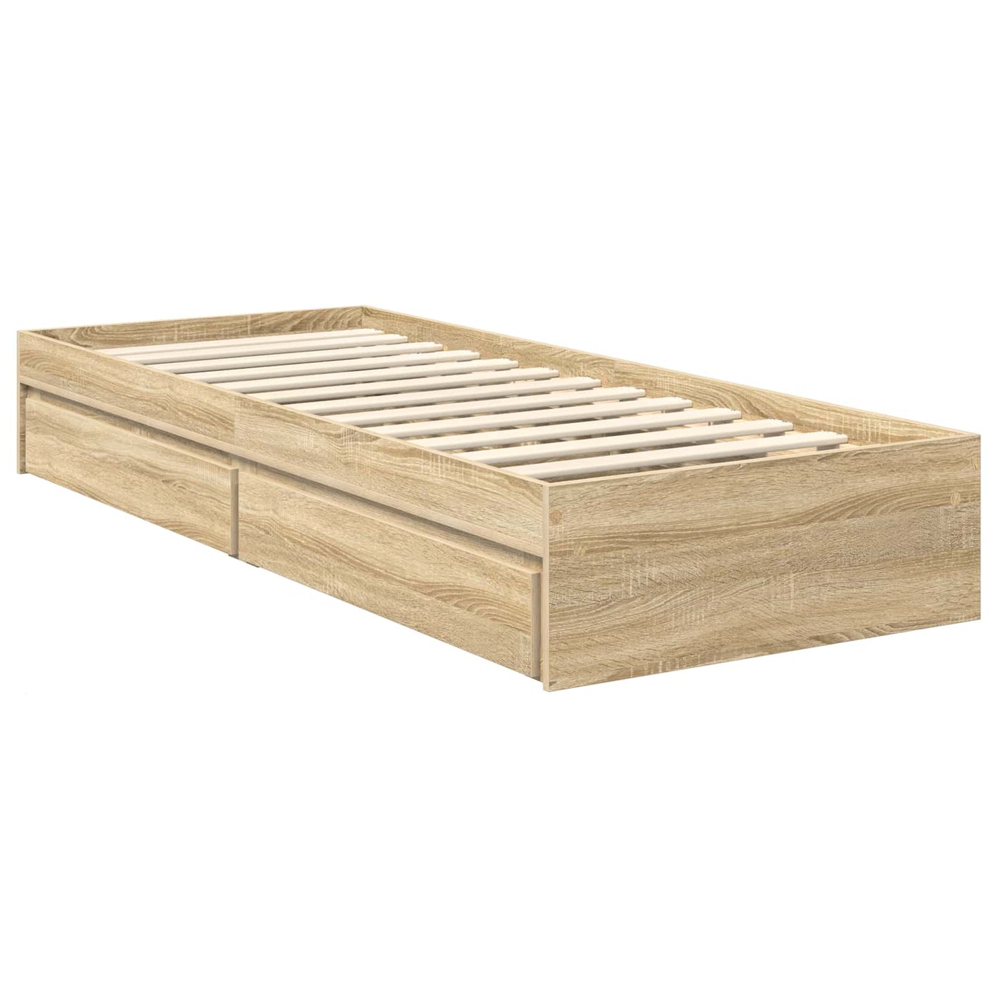 vidaXL Aufbewahrungsbett Sonoma-Eiche 120 x 200 cm Holzwerkstoff