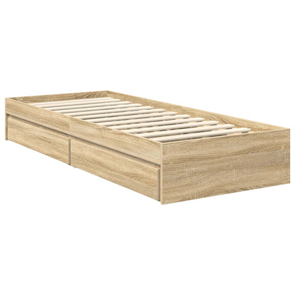 vidaXL Aufbewahrungsbett Sonoma-Eiche 120 x 200 cm Holzwerkstoff