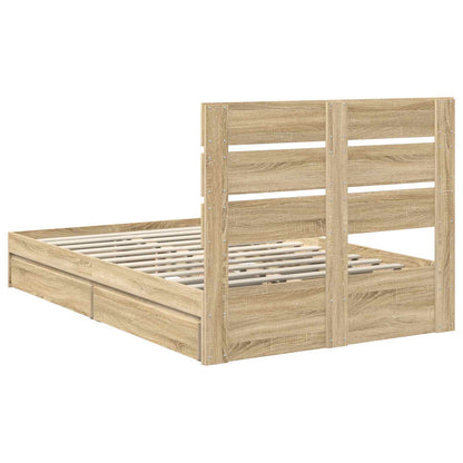 vidaXL Aufbewahrungsbett Sonoma-Eiche 120 x 200 cm Holzwerkstoff