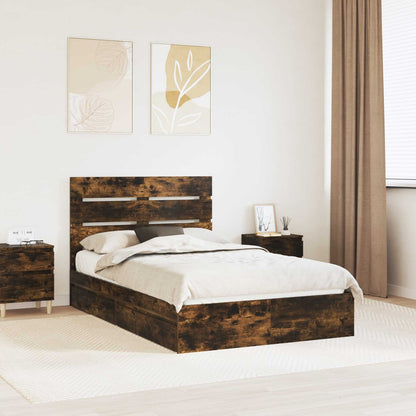 vidaXL Aufbewahrungsbett Geräucherte Eiche 120 x 200 cm Holzwerkstoff