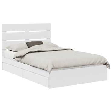 vidaXL Lit de rangement avec tête de lit Blanc 120 x 190 cm Bois d'ingénierie