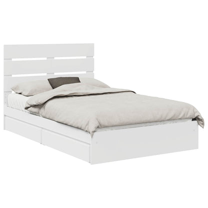 vidaXL Aufbewahrungsbett mit Kopfteil Weiß 120 x 190 cm Holzwerkstoff