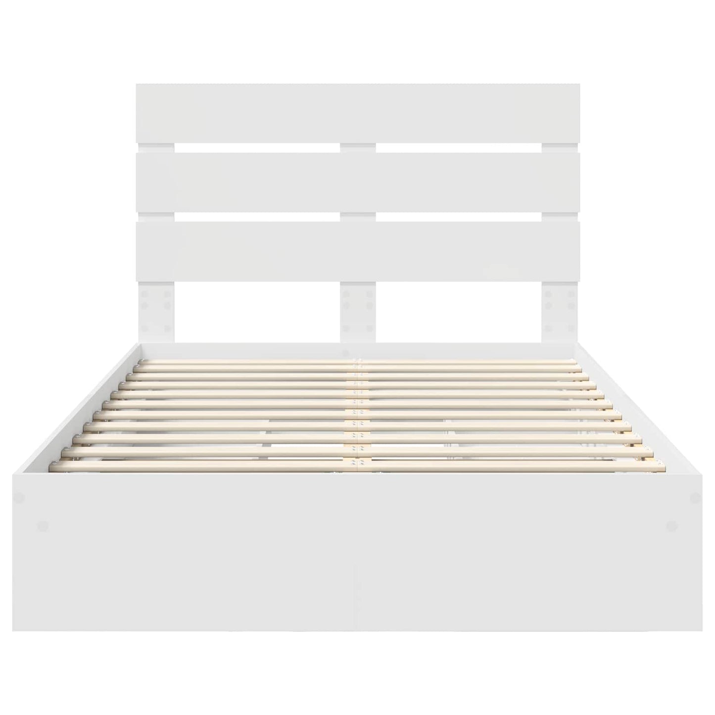 vidaXL Aufbewahrungsbett mit Kopfteil Weiß 120 x 190 cm Holzwerkstoff