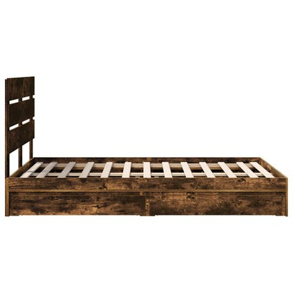 vidaXL Aufbewahrungsbett Geräucherte Eiche 120 x 190 cm Holzwerkstoff