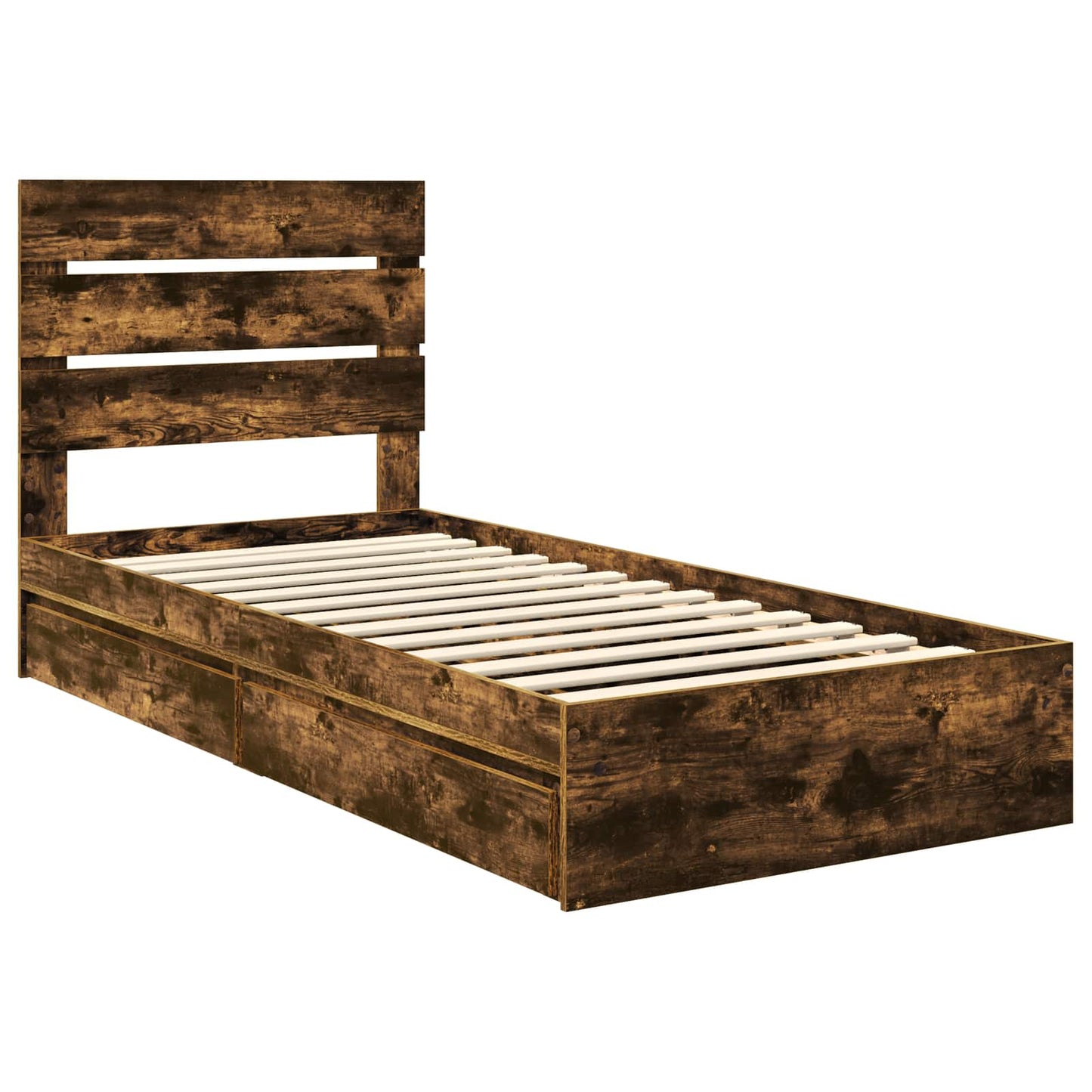 vidaXL Aufbewahrungsbett Geräucherte Eiche 100 x 200 cm Holzwerkstoff