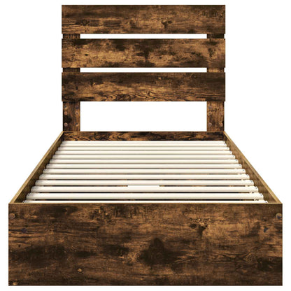 vidaXL Aufbewahrungsbett Geräucherte Eiche 100 x 200 cm Holzwerkstoff