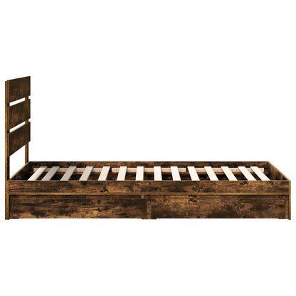 vidaXL Aufbewahrungsbett Geräucherte Eiche 100 x 200 cm Holzwerkstoff