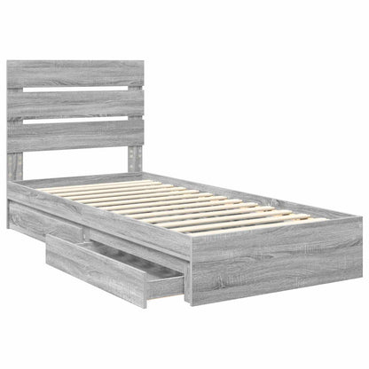 vidaXL Aufbewahrungsbett Graues Sonoma 90 x 200 cm Holzwerkstoff