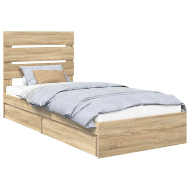 vidaXL Aufbewahrungsbett Sonoma-Eiche 90 x 190 cm Holzwerkstoff