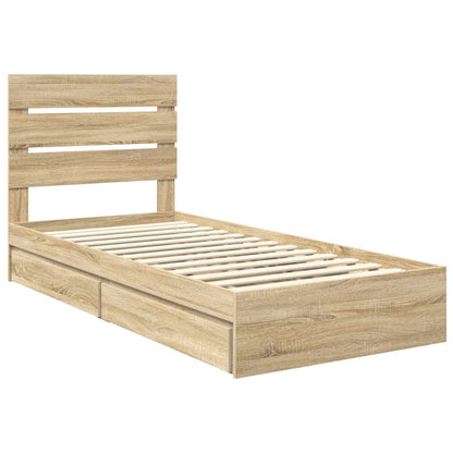 vidaXL Aufbewahrungsbett Sonoma-Eiche 90 x 190 cm Holzwerkstoff