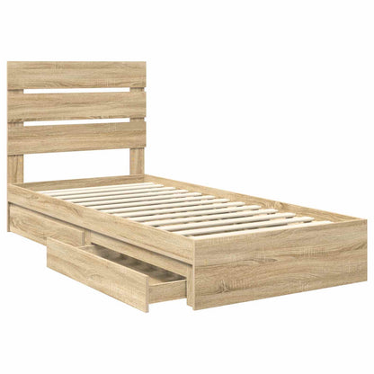 vidaXL Aufbewahrungsbett Sonoma-Eiche 90 x 190 cm Holzwerkstoff