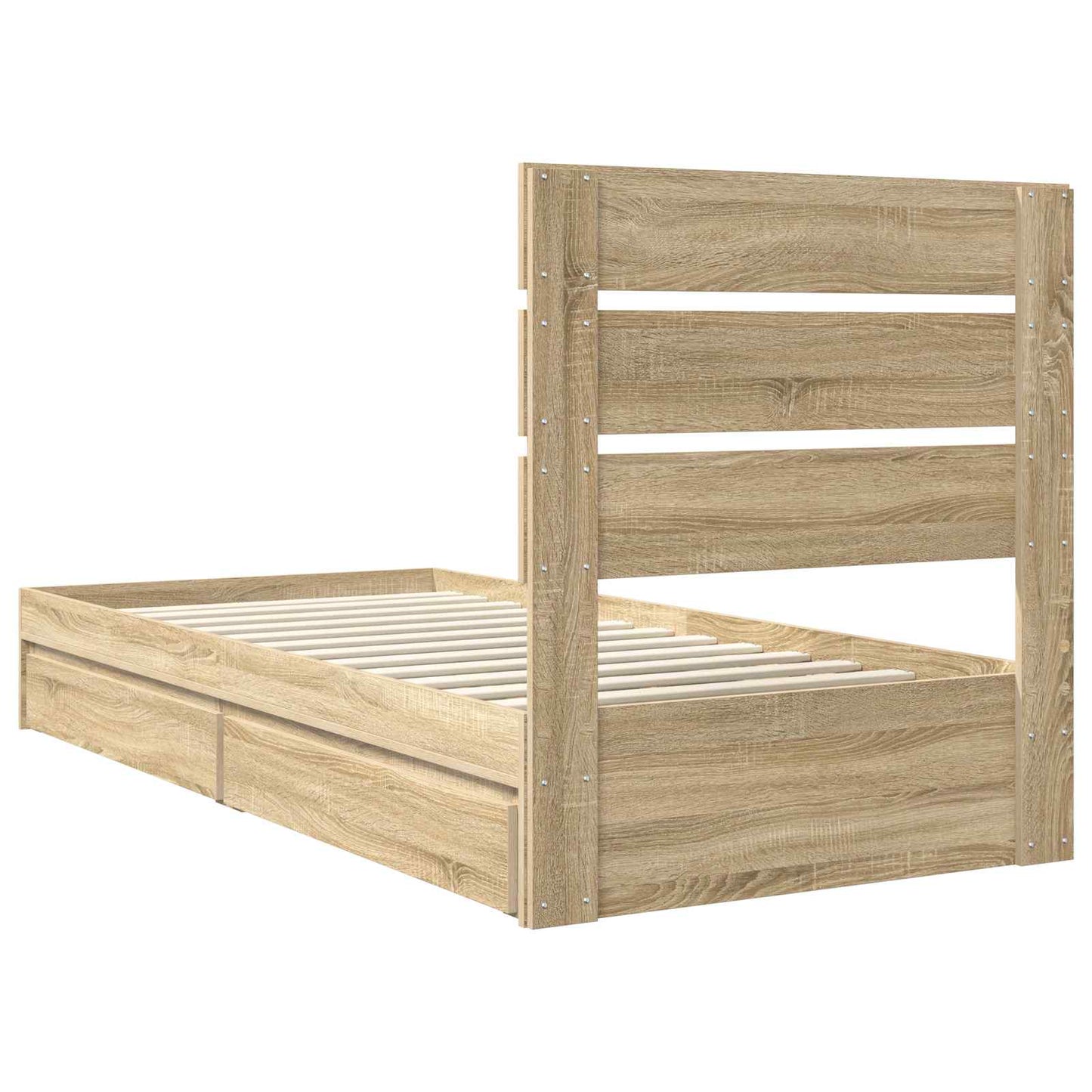 vidaXL Aufbewahrungsbett Sonoma-Eiche 90 x 190 cm Holzwerkstoff
