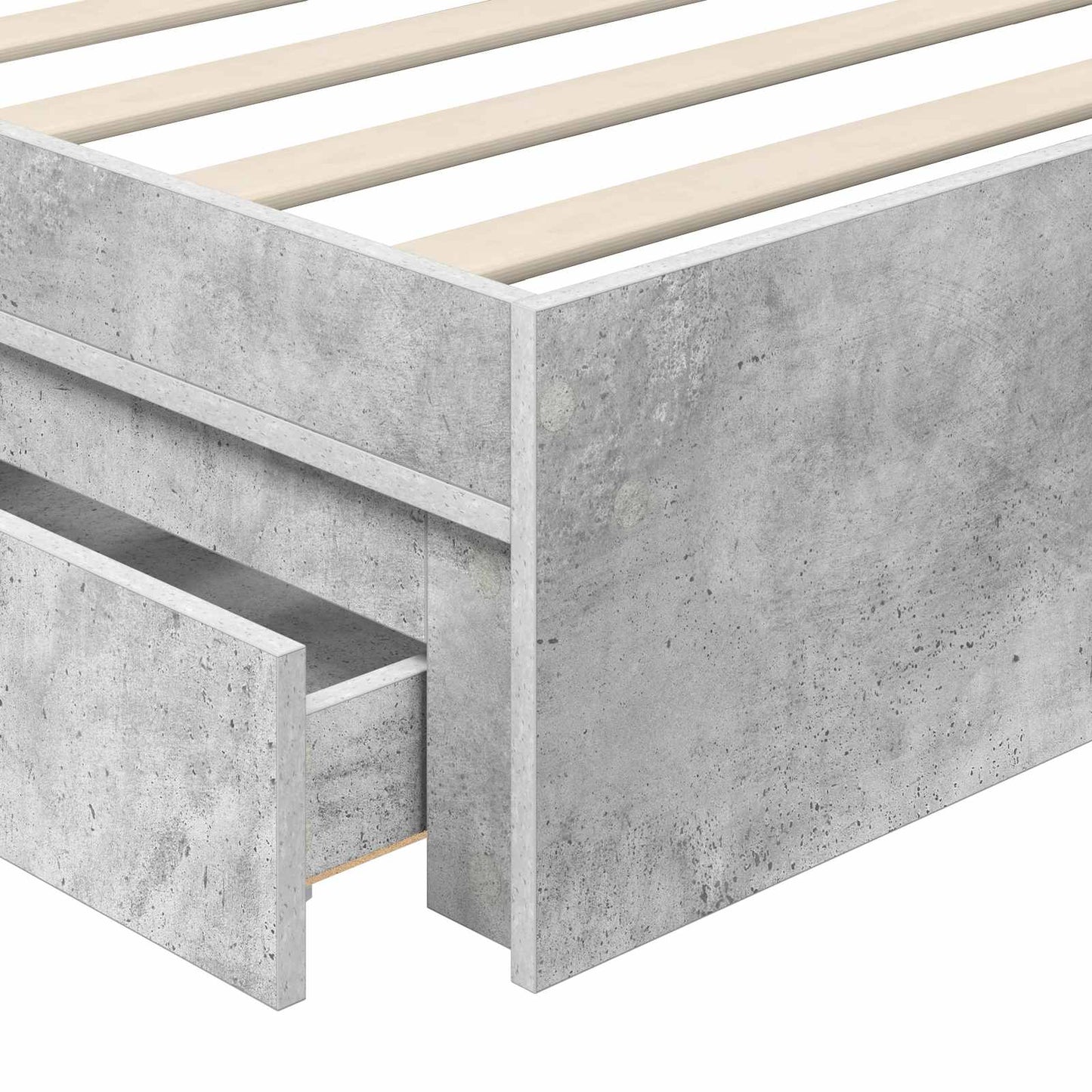 vidaXL Aufbewahrungsbett Beton Grau 90 x 190 cm Holzwerkstoff