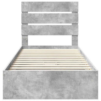 vidaXL Aufbewahrungsbett Beton Grau 90 x 190 cm Holzwerkstoff