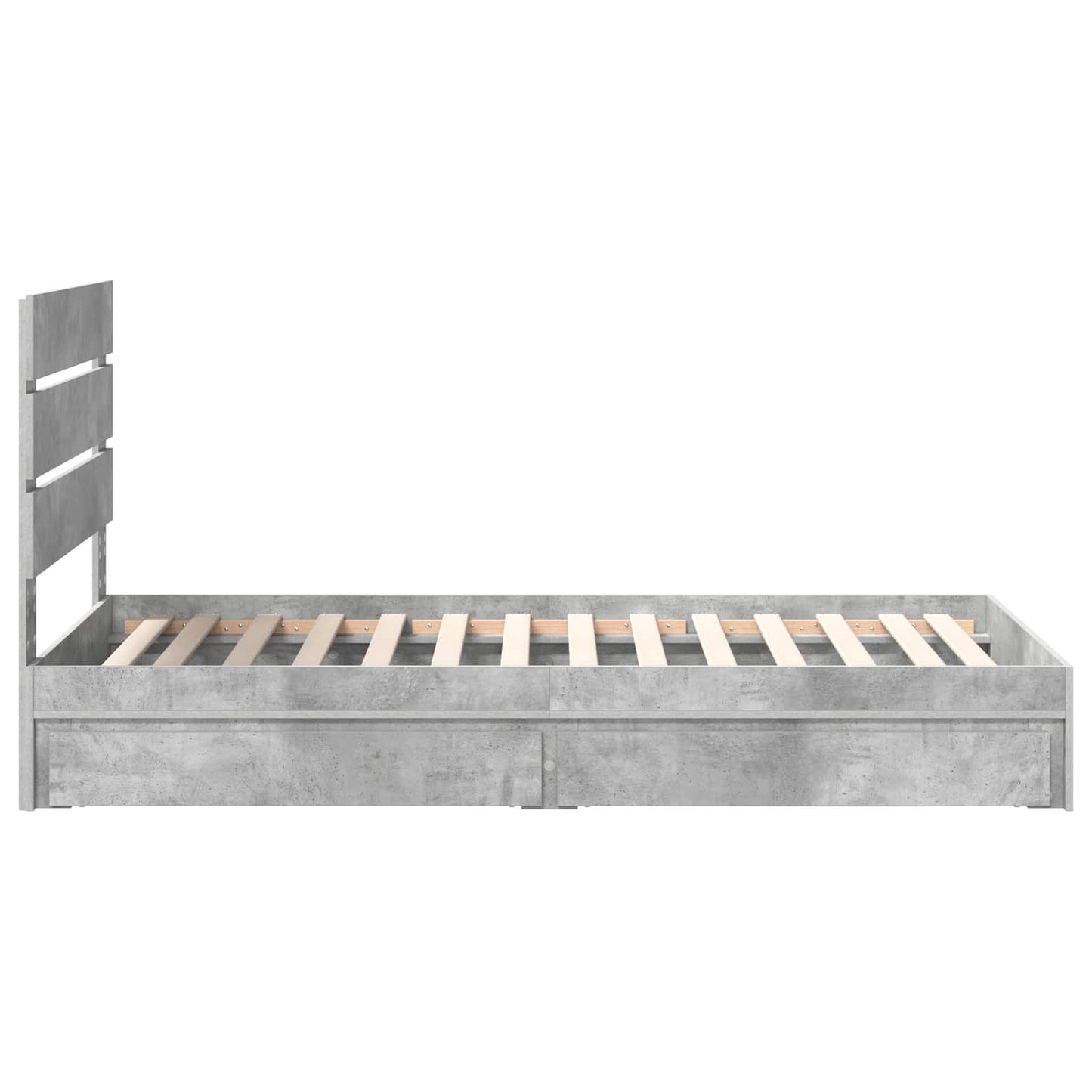 vidaXL Aufbewahrungsbett Beton Grau 90 x 190 cm Holzwerkstoff