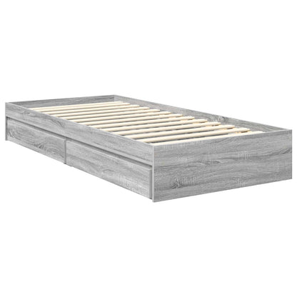 vidaXL Aufbewahrungsbett Graues Sonoma 90 x 190 cm Holzwerkstoff