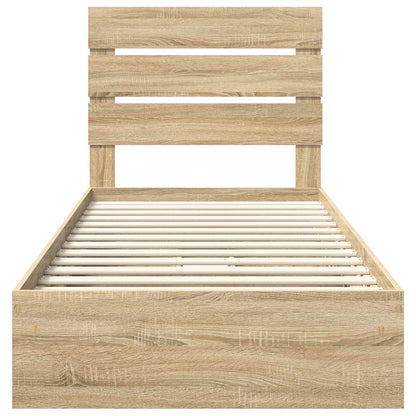 Aufbewahrungsbett Sonoma-Eiche 70 x 190 cm Holzwerkstoff