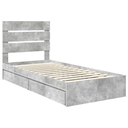 vidaXL Aufbewahrungsbett Beton Grau 70 x 190 cm Holzwerkstoff